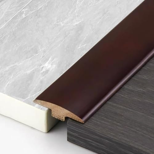 QSPNVFB 1 1/2 Wide T Molding Floor Transition Strip, Wood Doorways Threshold Gap Cover Strip, Laminate Edging Trim Strip, Carpet Tiles Reducer Cuttable(Rosewood)