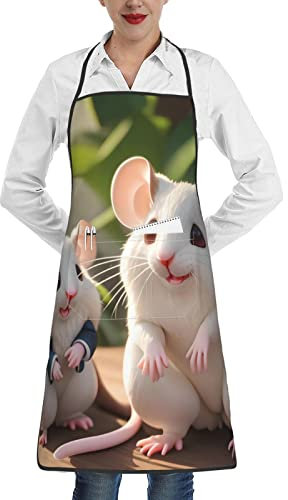 yefan Delantal ajustable para madres e hijos con 1 bolsillo, y delantal de cocina impermeable y suave para hombres y mujeres., blanco, Taille unique