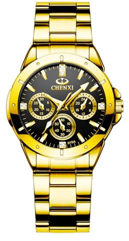 JewelryWe Orologio al Quarzo da Polso da Donna: Orologio Quadrantini con Zircone Senza Numero Cinturino in Acciaio Inossidabile Idee Regalo