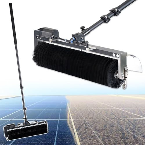 HLGKBY Brosse à Rouleau de Nettoyage de Panneaux solaires, kit de poteaux alimentés en Eau de portée de 11,4/18/24,6 Pieds, kit de Nettoyage Automatique de fenêtres extérieures, tête de Brosse 5.5m