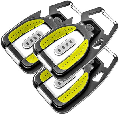 Lighter Electric Lighter and LED Flashlight – 2-in-1 | WARSUN 3-Pack Mini Clip-On Rechargeable EDC Flashlight, 400 Lumens, USB-C, Bottle Opener, Dog Light, Everyday Carry