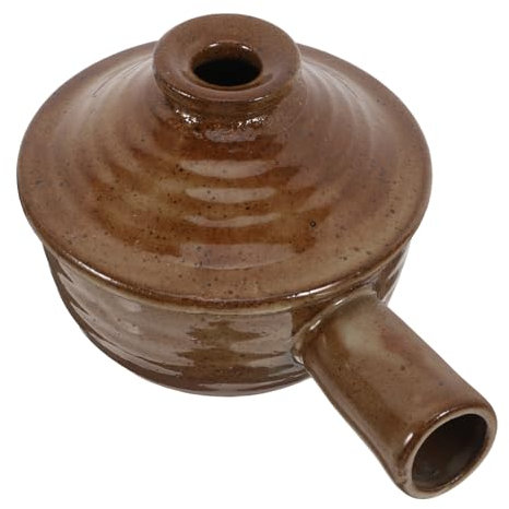 HOLIDYOYO Olla De Barro Para Sopa De Arroz Con Tapa, Pequeña 1.2l, Cerámica Tradicional, Antiadherente, Para Cocinar En Microondas, Uso Doméstico y Familiar