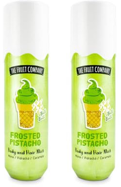 Pack de 2 Hair & Body Mist Pistacho The Fruit Company – Fragancia Dulce y Cremosa – Brillo y Glow para Cuerpo y Cabello Hidratación Ligera y Aroma Duradero