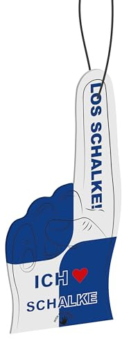 Schalke Fahne Fanartikel HIGH FIVE FINGERS Auto Duftbaum mit 5 Düften | Air Freshener | Duftspender | Raumduft | Lufterfrischer