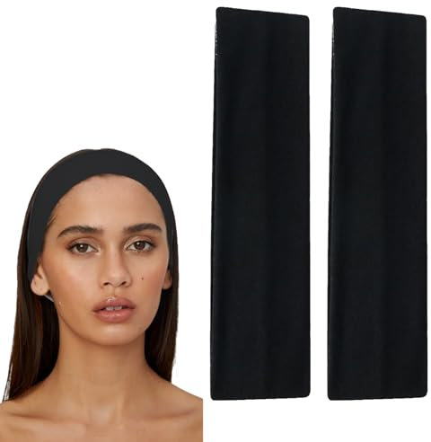 2 PCS Headbands for both men and women,Elastic headband,Unisex Headbands for women’s hair For yoga, makeup,Fitness,Running and other scenarios,To keep the hair neat,Soft (Black)