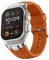 BCMCBV Cinturino sportivo per Apple Watch Ultra 2 49/45/44/42 mm, cinturino largo in acciaio inossidabile 316L robusto e resistente in silicone per iWatch Ultra 9 8 7 6 5 4 3 SE(Orange)