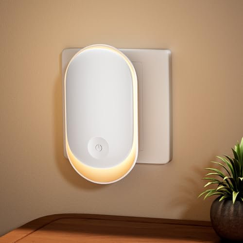 Alyvisun Veilleuse Bébé, Veilleuse Prise Électrique avec Capteur de Crépuscule et Luminosité Réglable et ON/OFF/AUTO Modes, Lampe de Nuit pour Chambres, Escalier, Couloir, Cuisine (Y1)