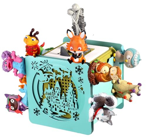 Quadratisches Blau Schloss Magnetregal für Toniebox bis 40 Tonie Figuren | Platzsparend & ordentlich, Starker Magnet, rutschfest, Kreatives Schloss-Design, dekorativ, Abgerundete Kanten, kindersicher