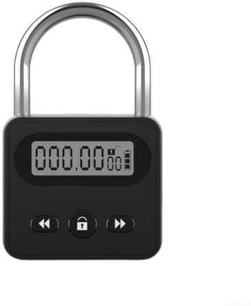 Marchfunny Smart Timing Vorhängeschloss – LCD-Display Elektronisches Schloss mit 999-Stunden-Timer – USB wiederaufladbares Metallschloss für den Außenbereich