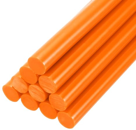 PATIKIL Hot Glue Sticks for Glue Gun, 10 Pcs Colored Hot Melt Adhesive Glue Sticks Bulk for DIY Projects Craft Art Decoration Home Repairs, Orange (20omm x 11mm)
