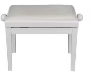 WOODBRASS KBE40 Piano Bench Matt White, Height Adjustable, Velvet Seat, Stylish Keyboard Stool Sturdy and Comfortable