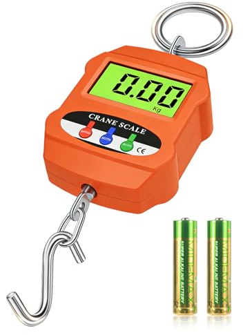 Bilancia sospesa digitale 660LBS/300KG, bilancia elettronica con gancio, bilancia portatile con schermo LCD, mini bilancia da appendere, bilancia da cucina, per fattoria, fabbrica, caccia, pesca