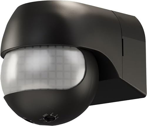 goobay Infrarot-Bewegungsmelder außen & innen IP44, neigbar & schwenkbar, 180° PIR-Bewegungssensor 12m, Aufputz für LED bis 400W, schwarz - 79592