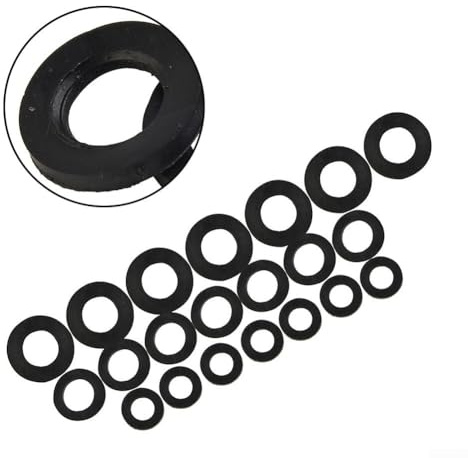 Plumbing Rubber Washers 21pc Set for Tap Bath Sink Basin Shower Seal Replacement 3/8 1/2 3/4 Washers for Repairing Dripping Faucets and Leaks