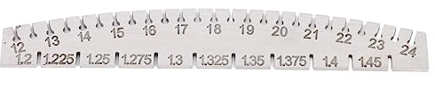 Misuratore di calibro per corde di pianoforte, strumento di misura in metallo per corde di pianoforte, chitarra e ukulele, righello con scale incise chiare e dimensioni standard