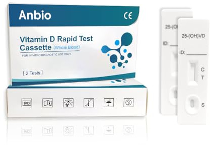 Anbio 2 x Vitamin D Test Kit for Home Self Vitamin D Level Insufficiency Deficiency Self Testing Kit