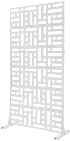 Paravent Extérieur Brise-Vue Blanc Panneau d’Intimité Autoportant 90x183 cm