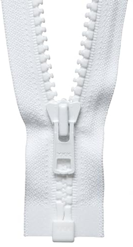 YKK Open Ended Zip, No. 501 White, 76 cm Length