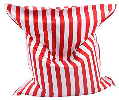MESANA S-10077/32 Premium Outdoor Riesensitzsack Streifen mit Innensack, 140 x 180 cm, rot