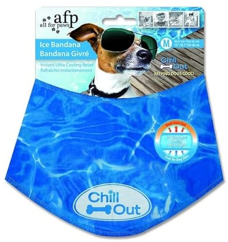 All for Paws chill-out ice bandanna, cooling scarf for dogs, M, dog jewellery, summer cloth