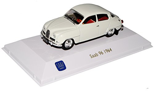 Atlas Saab 96 V4 Limousine Weiss Beige 1960-1980 1/43 Modell Auto