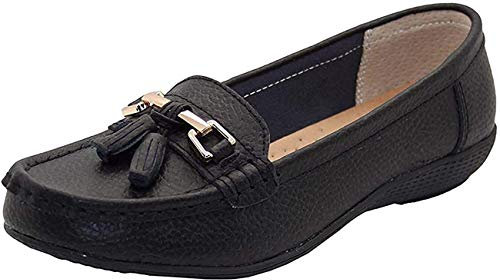 Ladies Jo & Joe LR Nautical Loafer Flatform Shoes Black UK 7