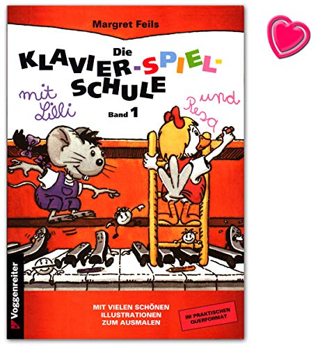 Die Klavier-Spiel-Schule Band 1 - moderne kindgerechte Klavierschule mit vielen Illustrationen und bunter herzförmiger Notenklammer - Voggenreiter 9783802402180