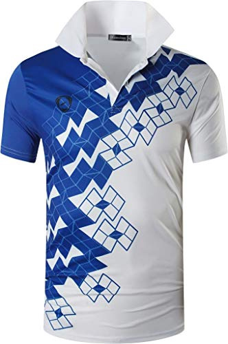 jeansian Herren Summer Sportswear Wicking Breathable Short Sleeve Polo T-Shirts Tops LSL224 White XL