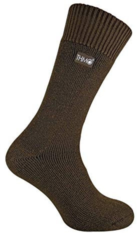 THMO - 1 Pair Mens Thick Winter Warm Thermal Socks with Comfort Top & Smooth Toe Seam (6-11 uk, 32 Brown)