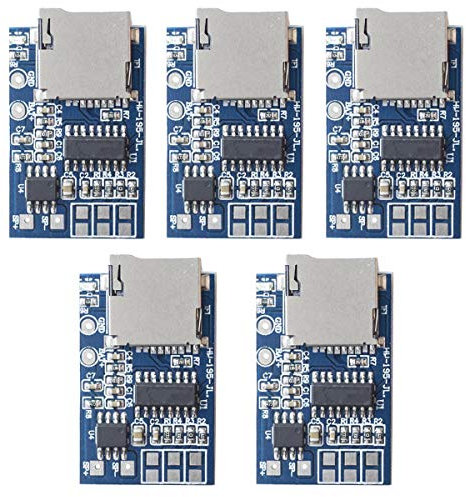 Youmile 5Pack TF Carte Décodeur MP3 Module d'amplificateur 2W Alimentation 3.7V / 5V Prise en charge de la radio FM Mode audio