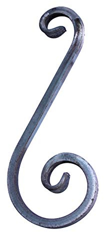 UHRIG Arco en forma de S, caracol de hierro forjado de acero cuadrado de 12 x 12 mm, elemento decorativo de hierro forjado para barandillas, vallas, etc. 290 x 120 mm