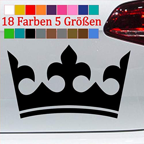 Aufkleber Krone in 18 Farben Königin König Sticker Auto Kleber Vinyl JDM 70-Schwarz 10x6cm