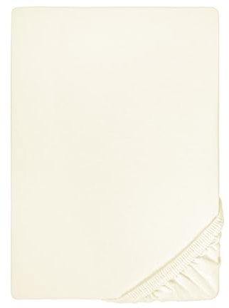 biberna Jersey-Elastic-Spannbetttuch 0077866 (Matratzenhöhe max. 25 cm) 1x 140x200 cm - 160x220 cm, Perlmutt