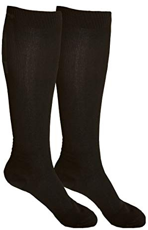 Hydas Reisestützstrümpfe XXL, extra breite Wadenweite, Doppelpack Gr. 39-41 Schwarz