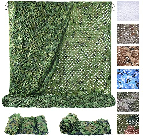 Sposuit Tarnnetz Sonnenschutz Camouflage Netz 3x6M Grün, Kann für Jagd, Waldlandschaft Dekorieren und Camping im Freien