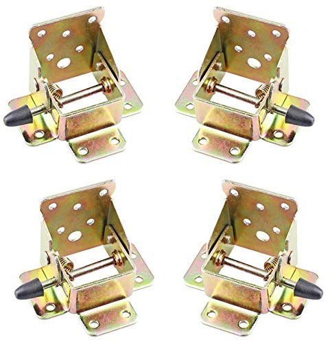 NO 4Pcs selbstsicherndes Klappscharnier, faltbarer Stützrahmen, selbstsichernde Scharniere, faltbare Scharnierbeschläge für Werkbank, Verriegelungstisch und Stuhlbeine, Stahl, Verzinkt
