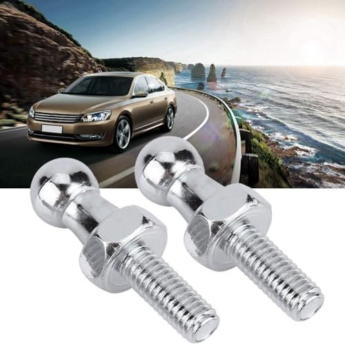 Prigioniero a sfera per auto, bullone con perno a sfera in acciaio inossidabile M8 da 10 mm per auto, adatto per ammortizzatori a gas, cofano con estremità sferica (2 pezzi)