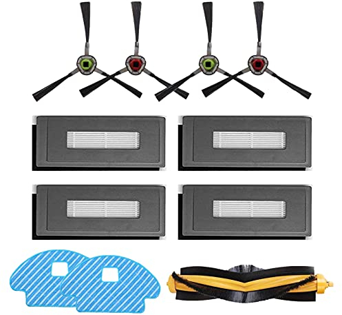 Filter Bürste Wischtuch Ersatzteile Zubehör Set für Ecovacs DG3G-KTA DEEBOT OZMO 930 Staubsauger Roboter (11 Stück)