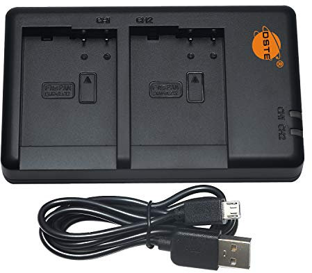DSTE DE-A80 Chargeur de Batterie Double USB Compatible avec Panasonic DMW-BLC12, DMW-BLC12e, BP-DC12, BP-DC12U,BP-DC12E comme Batterie DE-A80AA/SX – Alimentation Via Micro USB vers USB-A 2.0