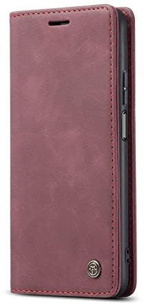 JMstore Funda Compatible con Xiaomi Poco F3/Mi 11i/Redmi K40/Redmi K40 Pro, Magnético Carcasa Funda Móvil Billetera Cuero Funda con Tapa Libro Caso Soporte Plegable (Rojo)