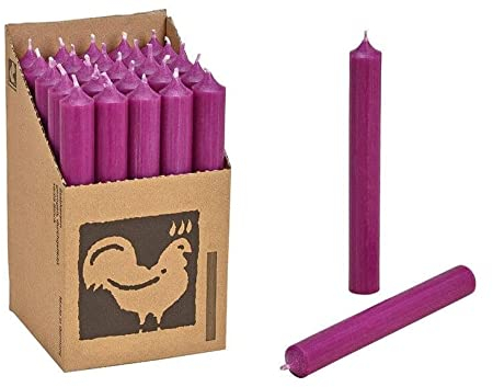 Stabkerzen 10 Stück Tafelkerzen durchgehend gefärbt Spitzkerzen für die Tisch-Deko zur Hochzeit Weihnachten & Party Farbe: Aubergine/Lila/Violett Höhe:18cm