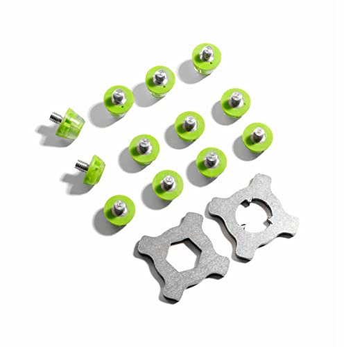STUDIAMONDS Gummistollen für Fußballschuhe - 12 X Fußballstollen Standardgewinde mit 2X Stollenschlüssel-TPU Studs (Transluzent Grün)