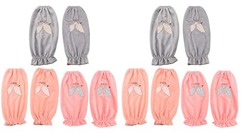 Beaupretty 6 Paare Fleece Lange Ärmel Haushaltsreinigungshandschuhe Reinigungsarmschutz wasserdichte Armstulpe Ölbeständige Armstulpen Armhandschuhe Schutzausrüstung Arbeit Krawatte Polyester