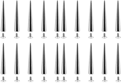 Ciieeo 20pcs Rivet Punk Screwback Spike Cone Rivets for Leather DIY Craft Accessories Customising Metal Spikes for Clothing