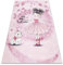 rugsx Tappeto bambini BAMBINO per la camera dei bambini, cameretta bimba, la moquette lavabile in lavatrice, Ballerina, gattino antiscivolo - Rosa 80x150 cm