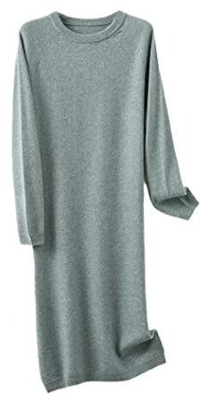 Haitpant Herbst Winter Elastizität Wolle Verdicken Pullover Kleid Frauen Warm Strickpullover Slim Freizeitkleid, Grau Lv Se, M