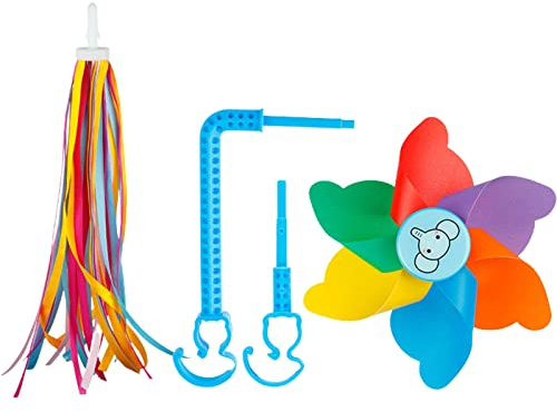 QARIDO Windrad für Kinder - Schönes Windrad-Spielzeug mit Schnalle und Quaste - Windmühle Fahrrad Lenker Zubehör Dekoration für Jungen Mädchen Kinder Fahrrad Roller