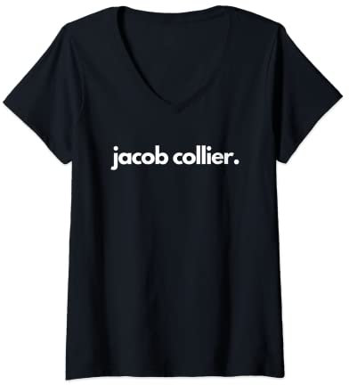 Damen Jacob Collier Fanartikel T-Shirt mit V-Ausschnitt
