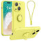 Galful iPhone 14 Plus Case with 360° Ring Holder Kickstand, Wrist Strap, Magnetic Car Mount, Shockproof Cover, Yellow