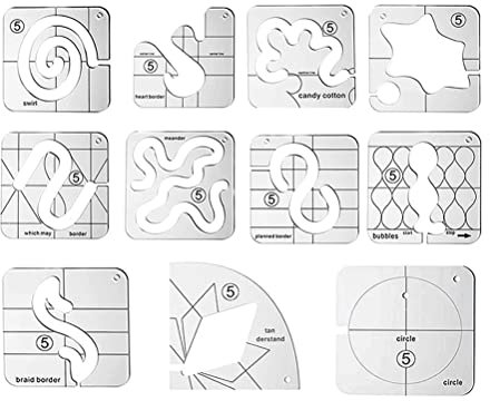Pssopp 11 Stück Kostenlose Quilt Vorlagen, Openwork-Nähset DIY-Maschinen-Quilt-Herrscher für das DIY-Hand Quilt Nähen (11PCS)